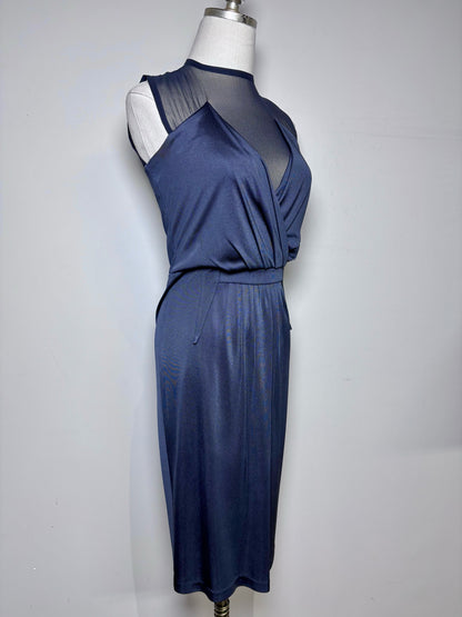 Women Size 40 (0 - 4 US) Givenchy Navy Blue Solid Women's Pure Viscose Dress