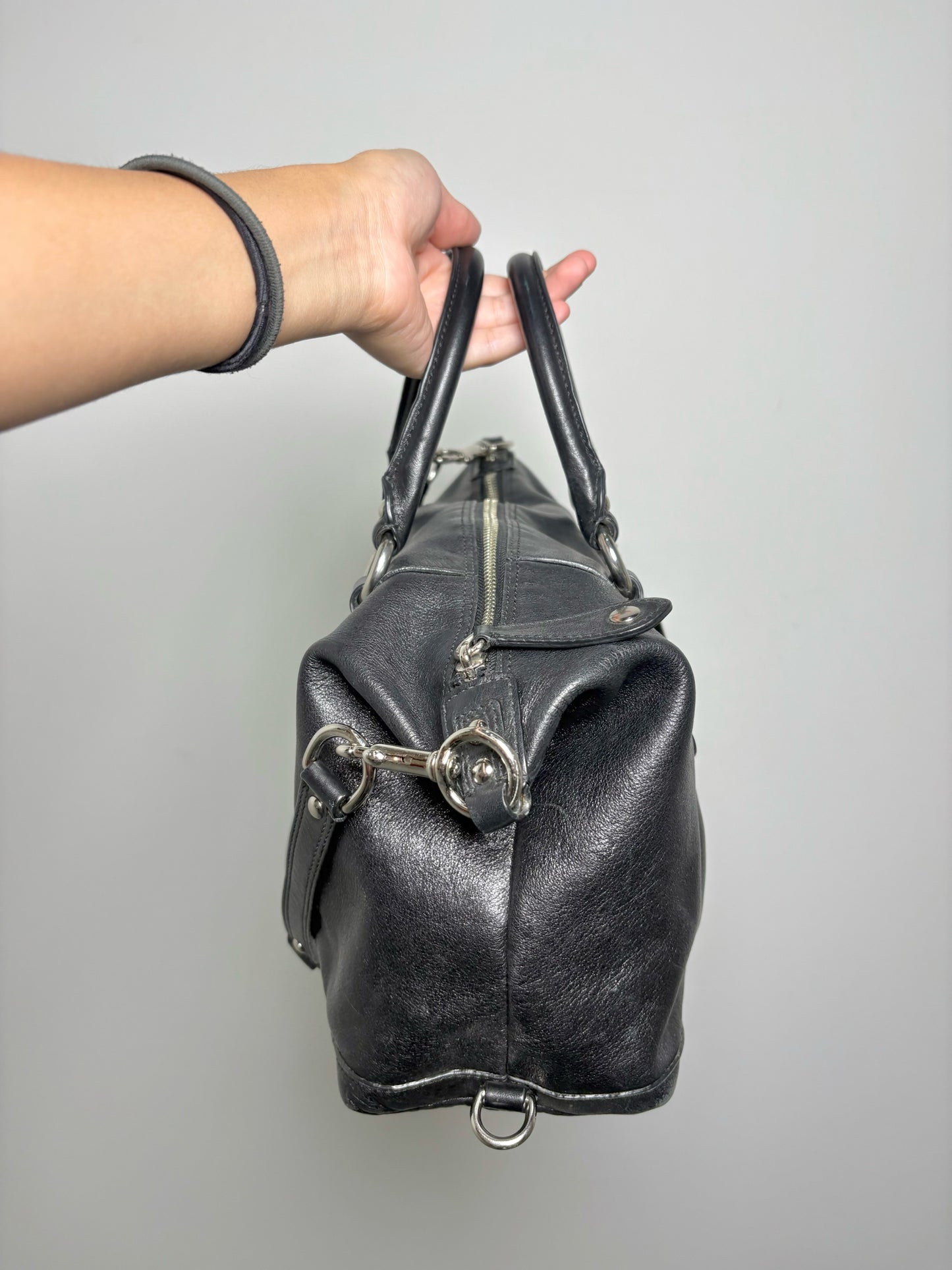 Coach Leather Black Cowhide Madison Sabrina Satchel Y2K Purse