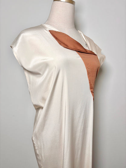 Women Size 6 Reed Krakoff Cream Colorblock Silk Blend NWT Dress