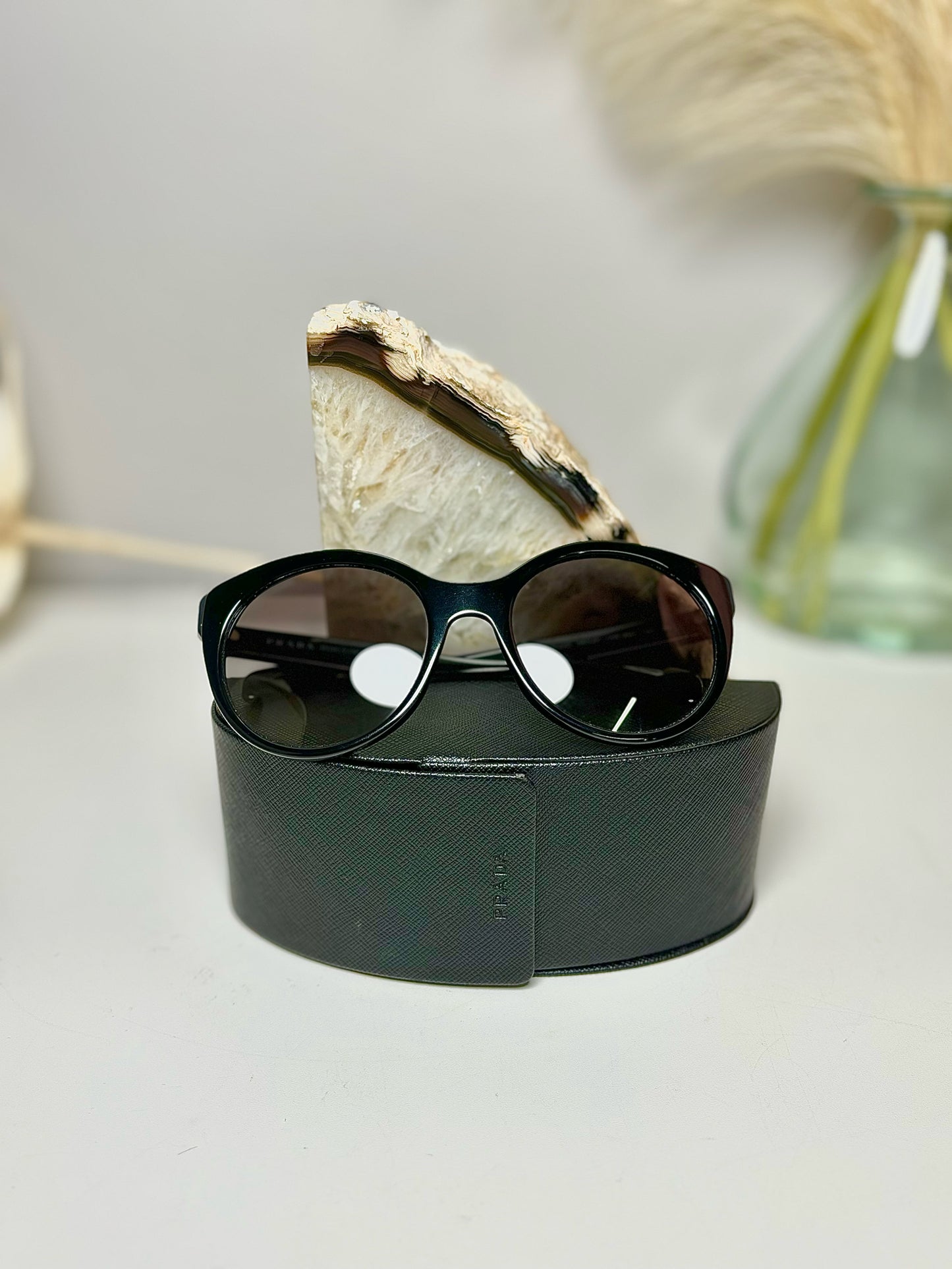 Black Prada Rounded Cat Eye Sunglasses