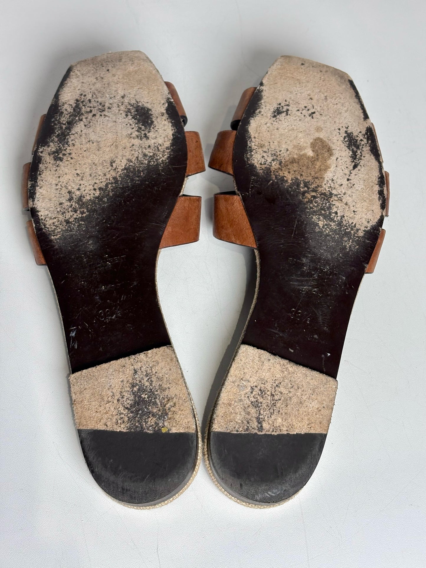 W Shoe Size 38.5 Saint Laurent Brown Leather Calf Women's Pre-owned Sandals