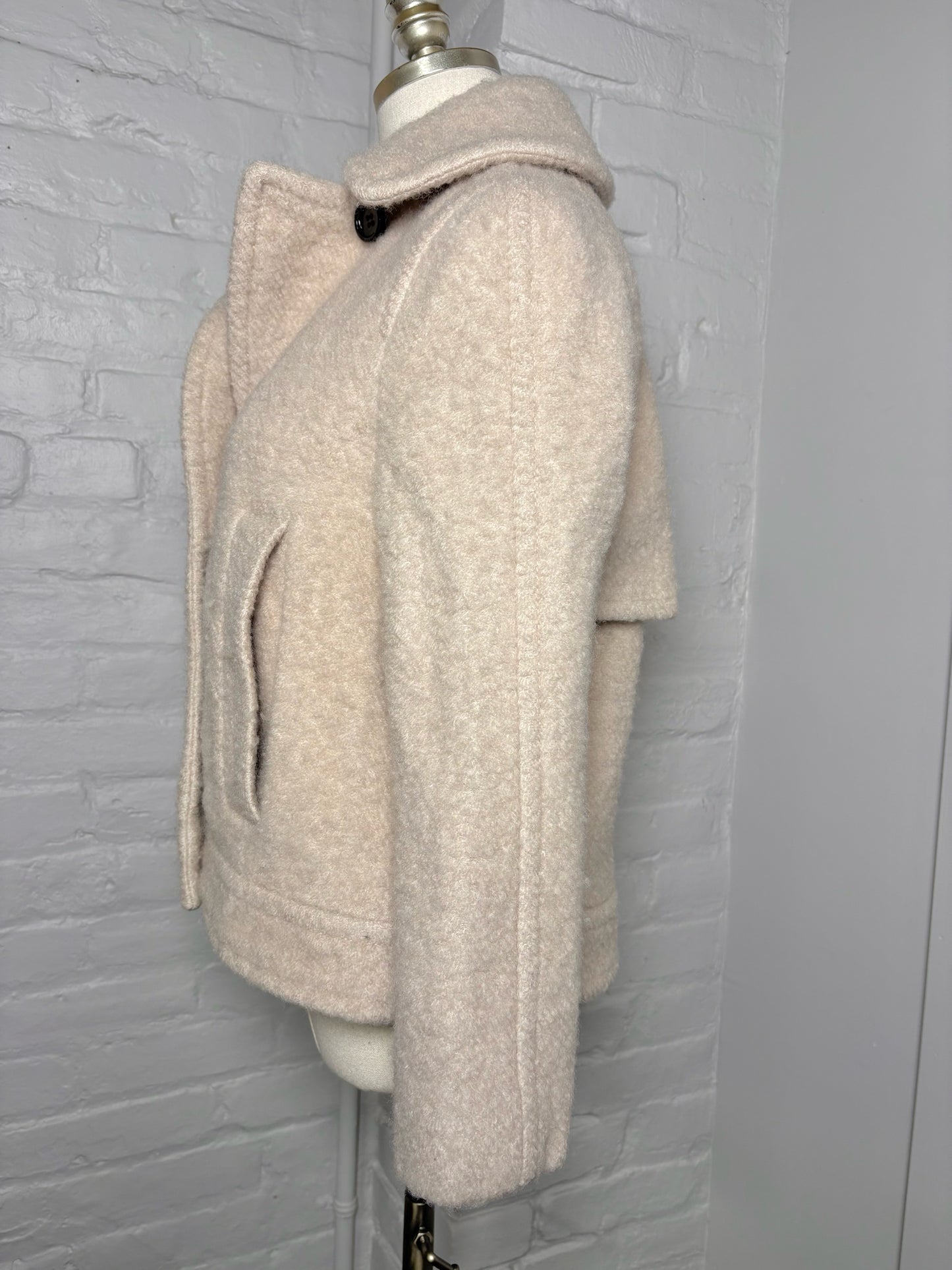 Women Size XS Coach Oatmeal Solid Wool Coat