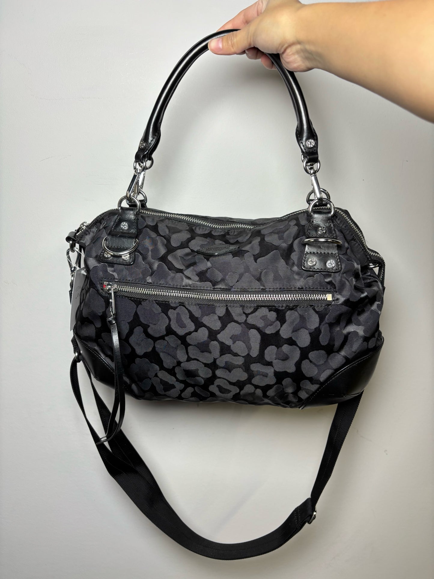 MZ Wallace Leopard Spots Nylon Double Handles Purse