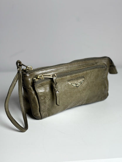 Zadig & Voltaire 100% Leather Pre-owned Charcoal Rock Clutch Purse
