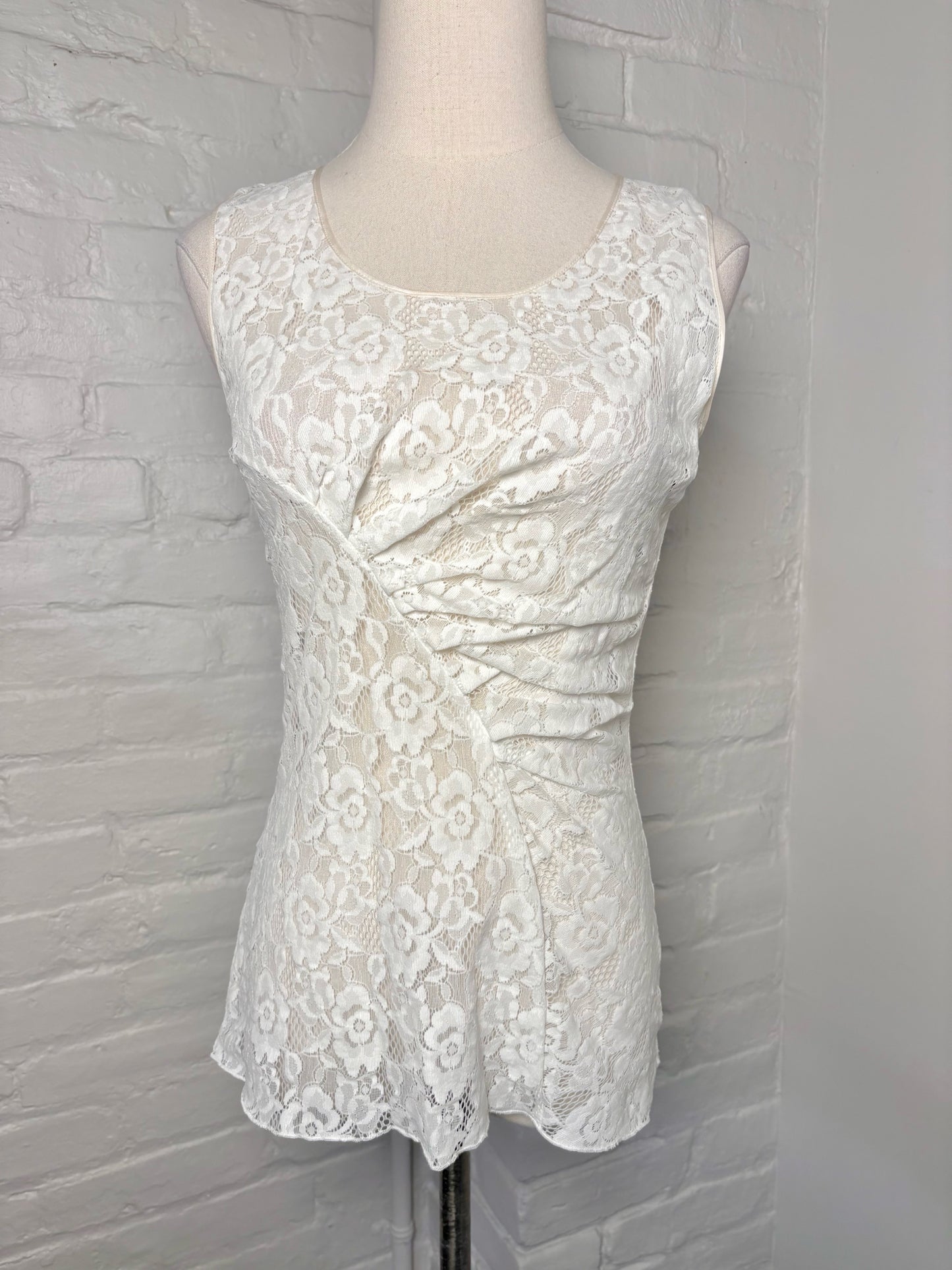 Women Size 40 (S, US) Nina Ricci White Lace NWT Tank Top