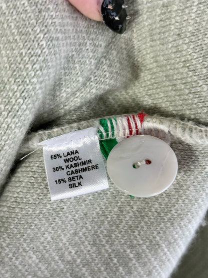 Women Size 42 ( 6 US) Adesi Pistachio Green Chevron Cashmere Pre-owned Sweater