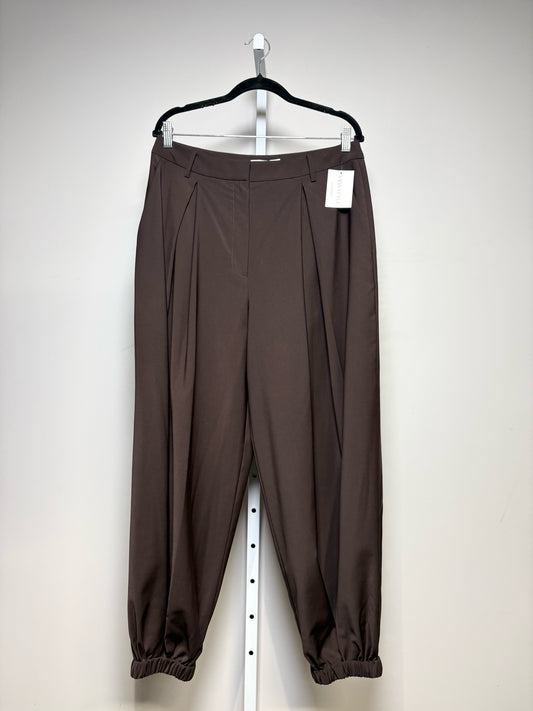Women Size 8 Tibi Brown Balloon w/Pleats Wool Blend Pre-owned Pants