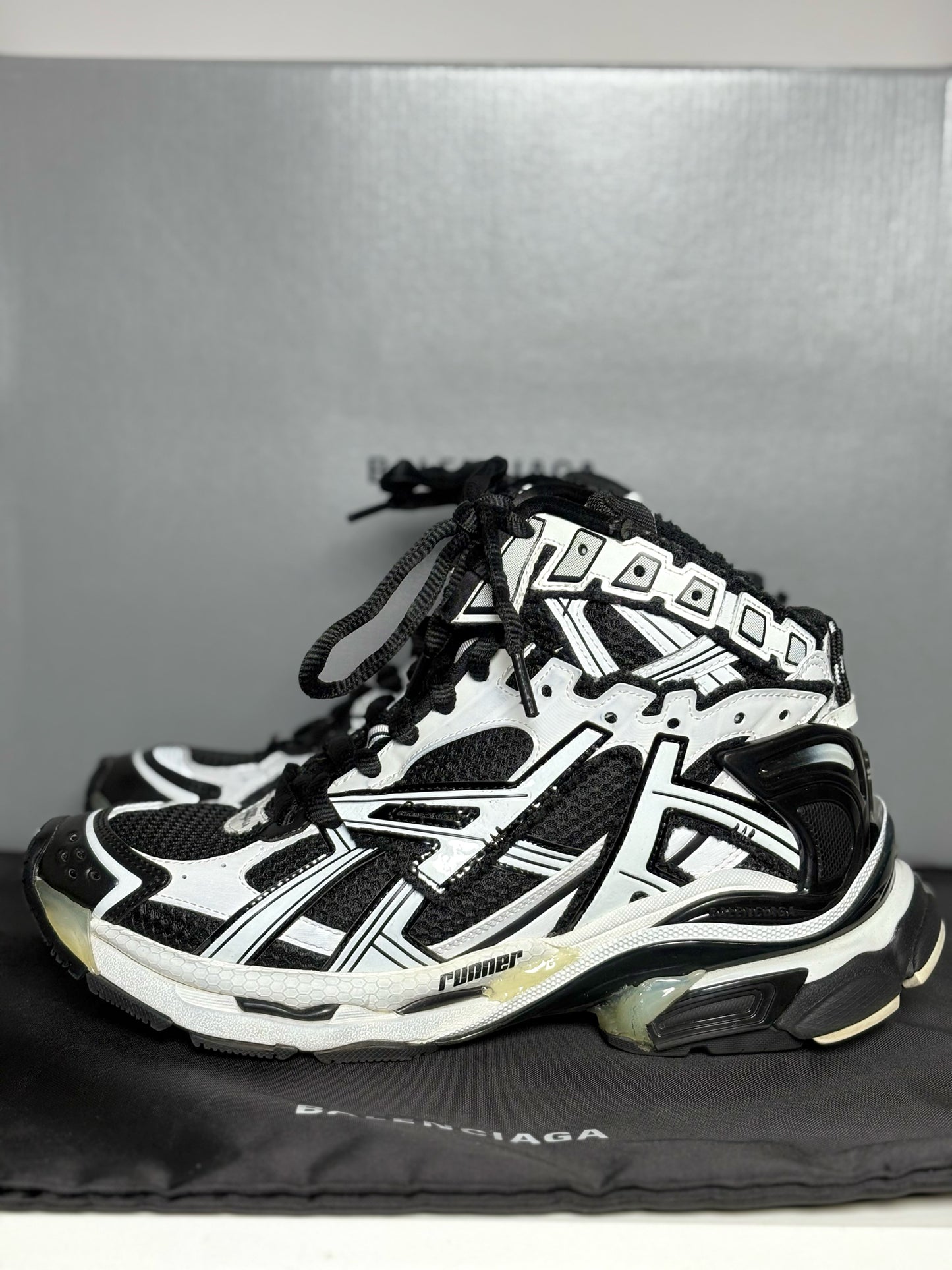 Balenciaga Black & White Abstract Men's Sneakers