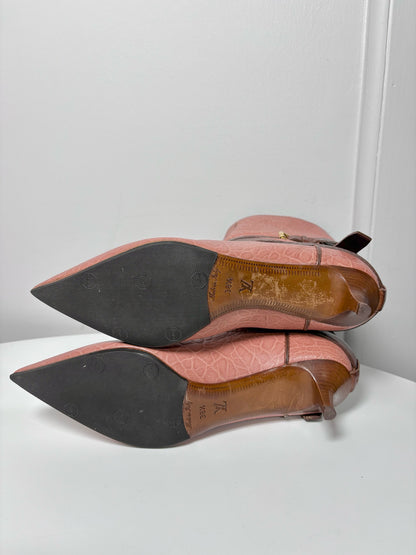W Shoe Size 38.5 Louis Vuitton Pink Leather Boots