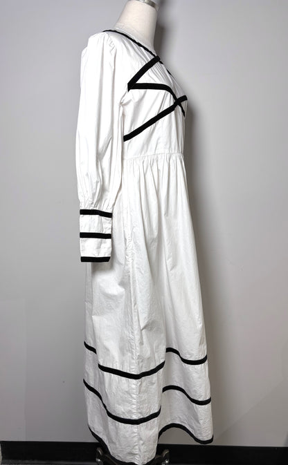 Women Size 10 batsheva White Solid Cotton Dress
