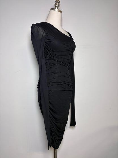 Women Size P Helmut Lang Black Pure Micro Modal LBD Pre-owned Dress