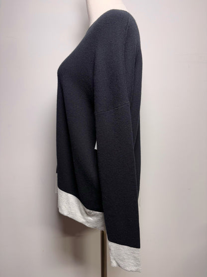 Women Size L Kokun Black, gray Cashmere Sweater