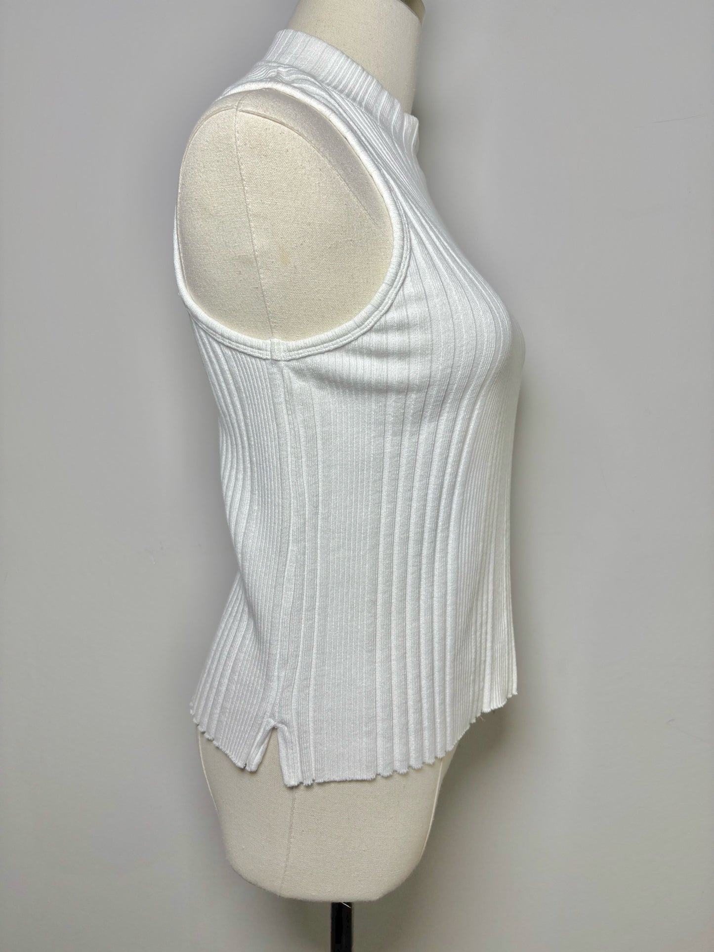 White Women Size M Stateside White Ribbed Cotton 2 Piece Set