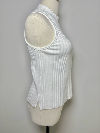 White Women Size M Stateside White Ribbed Cotton 2 Piece Set