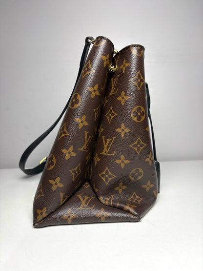 Women's Louis Vuitton Monogram Flower Brown & Black Pre-Owned Small Tote Crossbody Purse