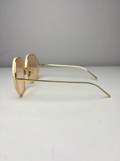 Linda Farrow Alona Sunglasses NWOT Peach Acetate, Titanium Sunglasses