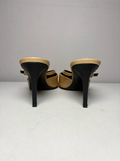 Women's Shoe Size 40 PEDRO Camel Leather NWT Pre-Owned Slip-On Mule Pumps