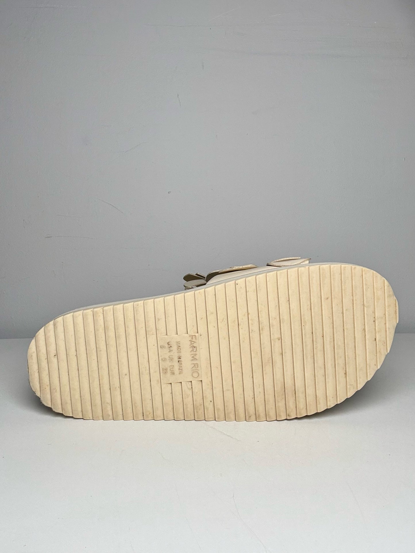 W Shoe Size 8 Farm Rio Ivory Vegan Leather Pre-owned Slip-ons