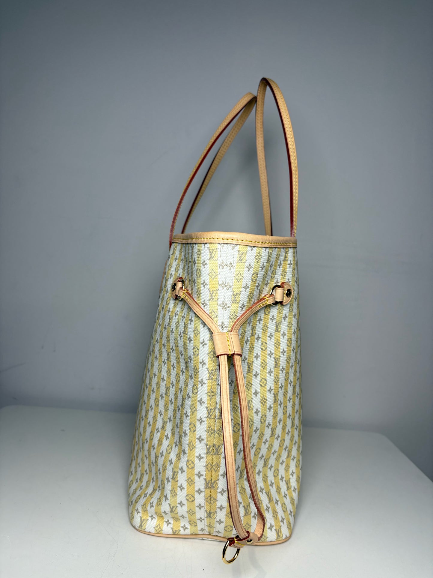 Authentic Louis Vuitton Neverfull MM Monogram Stamp Banane Authentic Pre-Owned Tote Bag with Pouch