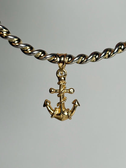 14K Gold Clasp No Label Anchor Pendant