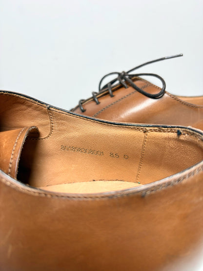 Men's Ralph Lauren Purple Label Tan Burnished Calfskin Pre-Owned Denver Dress Shoes