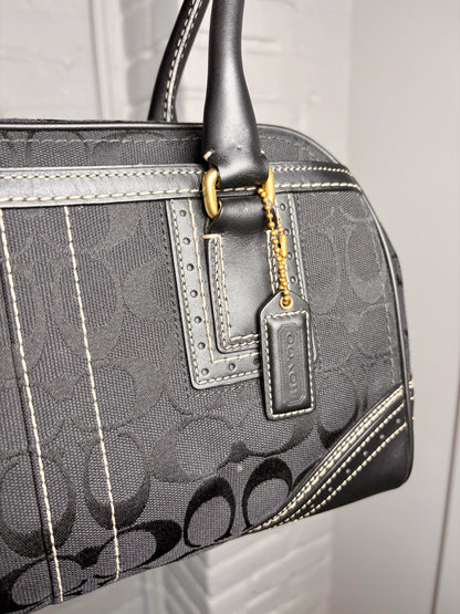 Coach Monogram Canvas, Leather Signature Black Purse