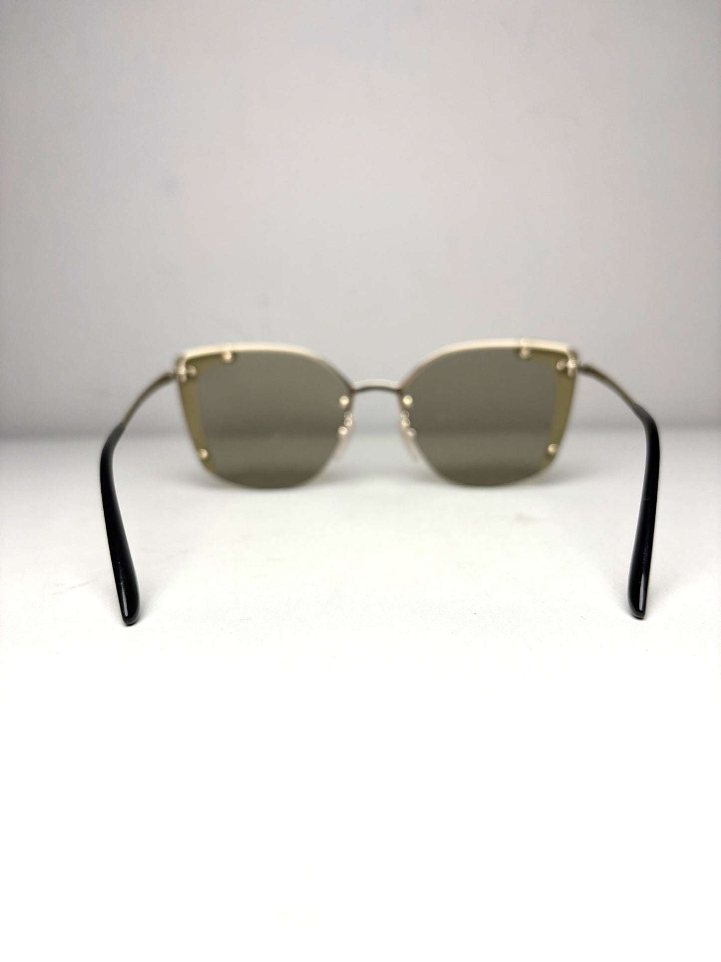 Women's Prada Absolute Ornate PR 59VS Black & Gold Pre-Owned Oversized Sunglasses