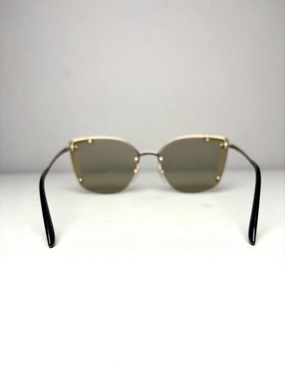 Women's Prada Absolute Ornate PR 59VS Black & Gold Pre-Owned Oversized Sunglasses