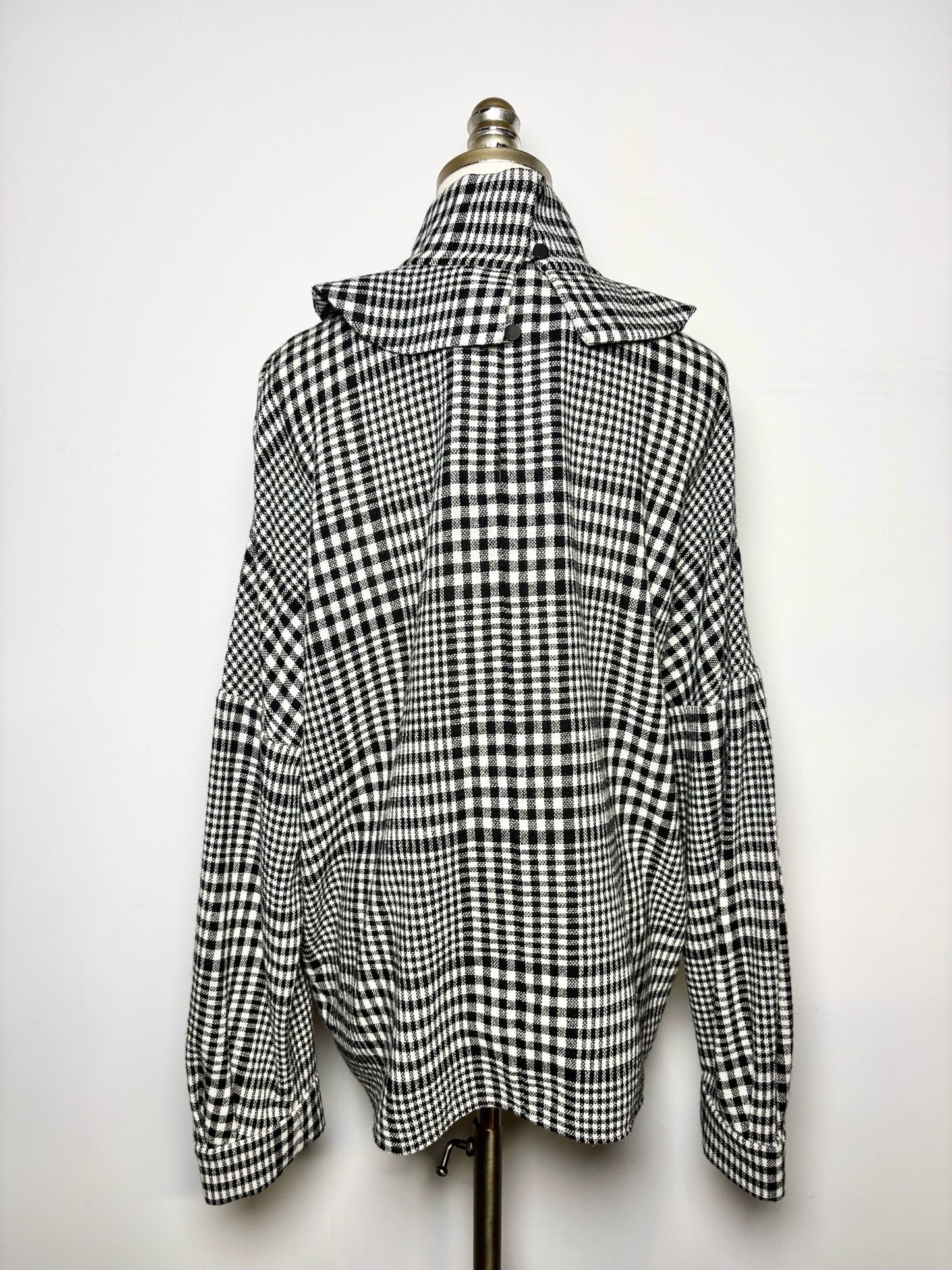 Women Size 6 Tibi Black/White Plaid 62% Wool 38% Polyamide Pre-owned Top