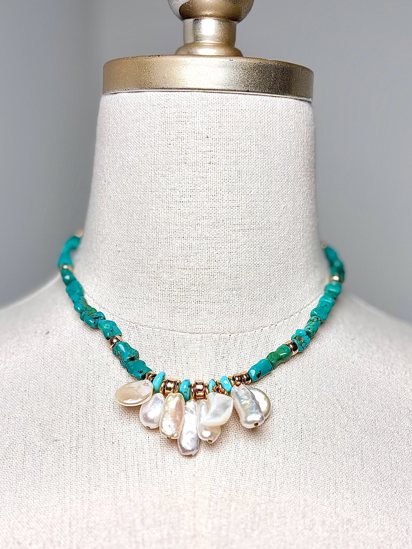 Lizzie Fortunato Turquoise, Freshwater Pearls Cord Necklace