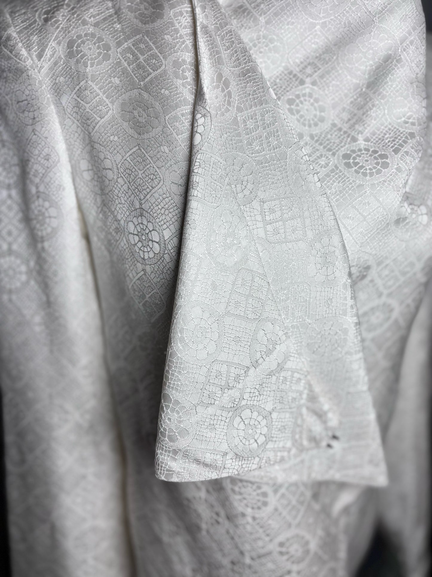 Women Size 6 Helmut Lang Off White Jacquard Asymmetric Hem Jacket