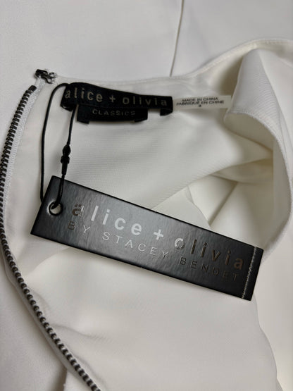 Women Size 8 Alice + Olivia White Pre-Owned NWT Sheath Dress