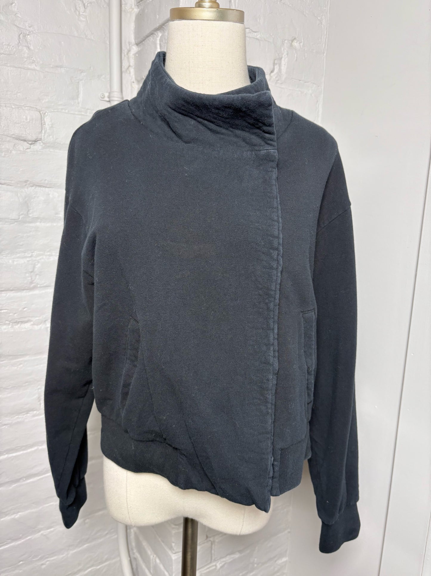 Women Size S Cuyana Black Solid Cotton Jacket