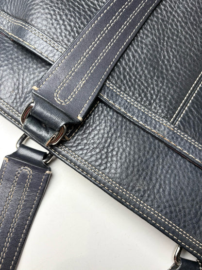 Women's Coach Solid Vintage Leather Pre-owned; Fair Black Leather Medium Purse