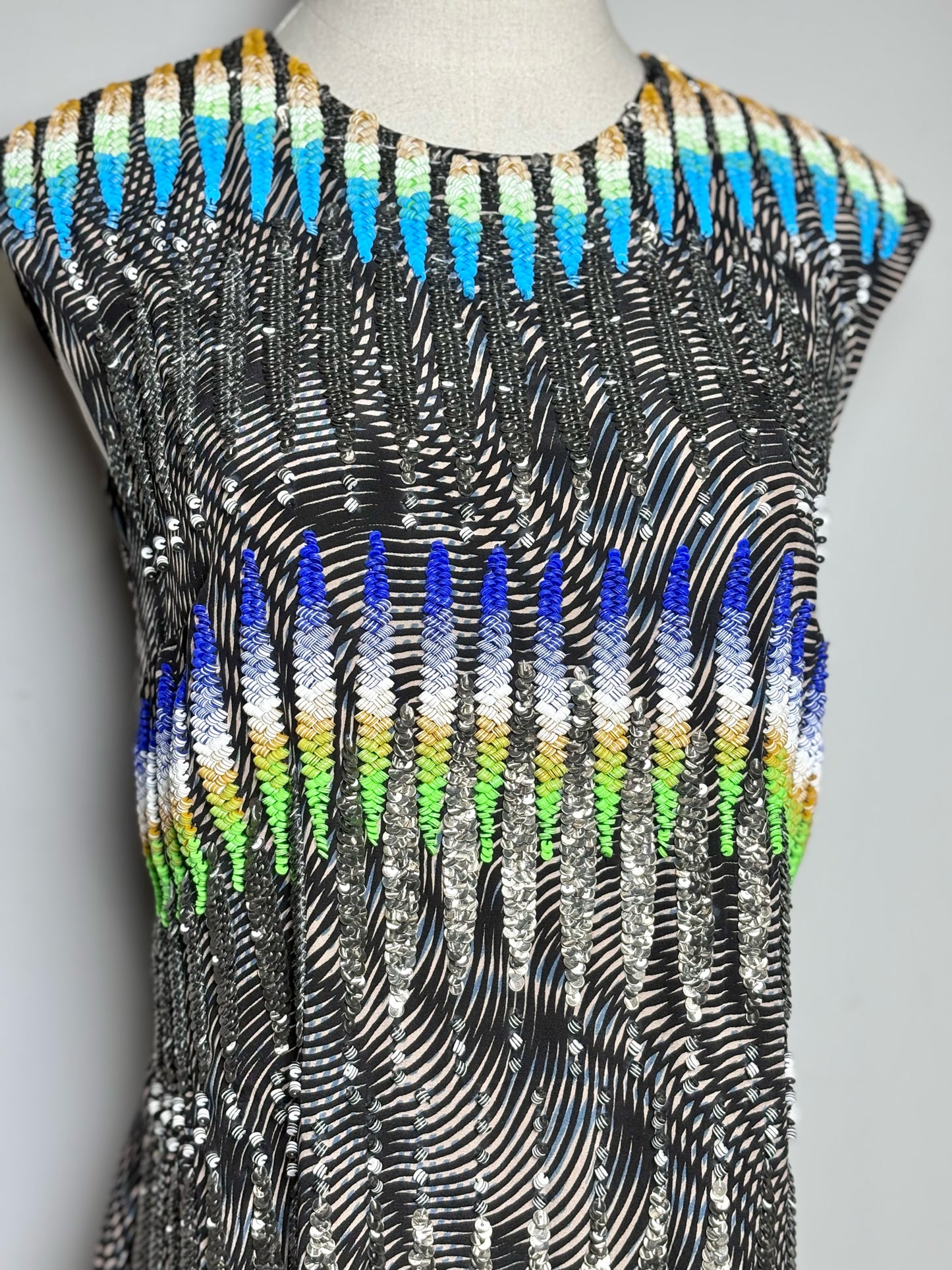 Women Size 6 Peter Pilotto Beads, Sequins Silk Shift Dress