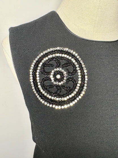 Women Size FR 40 (US 6) Rickie Freeman for Teri Jon Black Beads Pre-owned Dress