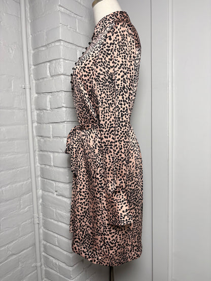 Women Size S Equipment Tan, Black Print Dress