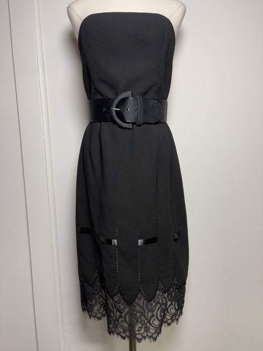 Women Size 6 Shani Black Solid Vintage Dress