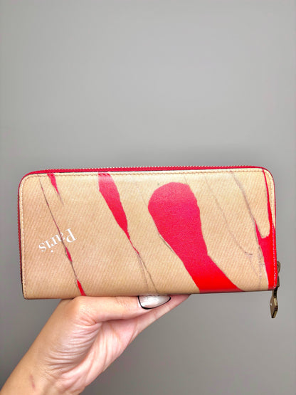 Leather Christian Louboutin Leather Red, Tan Small Wallet