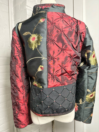 Women Size P Mary Lynn O'Shea Black, red, gold Floral Jacket