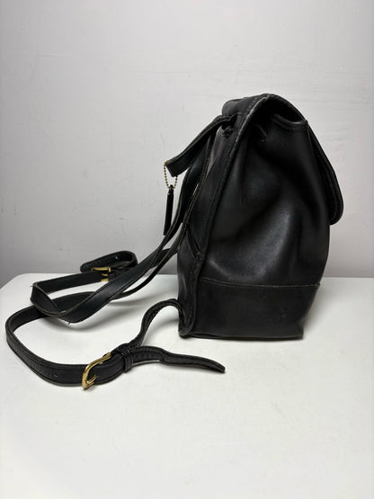 Women's Coach 9791 Black Leather Vintage Pre-Owned Medium Backpack