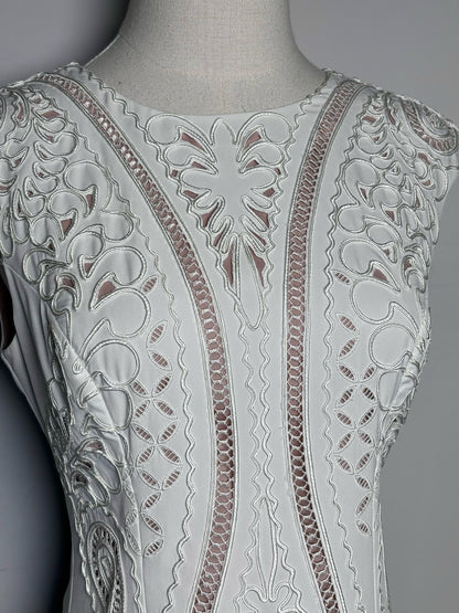 Women Size 6 Karen Millen Cream Embellished Women's Polyester Pre-owned Dress
