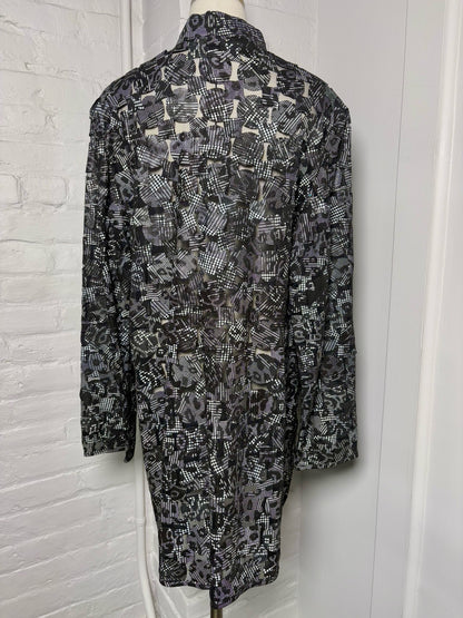 Women Size 3X Stillman Studio Black & White Leather Cutouts Jacket