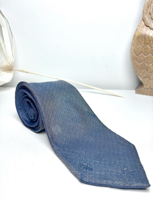 Ermenegildo Zegna Charcoal Silk Print Men's Tie