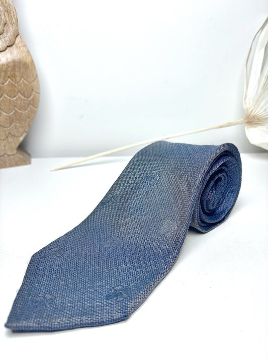 Ermenegildo Zegna Charcoal Silk Print Men's Tie