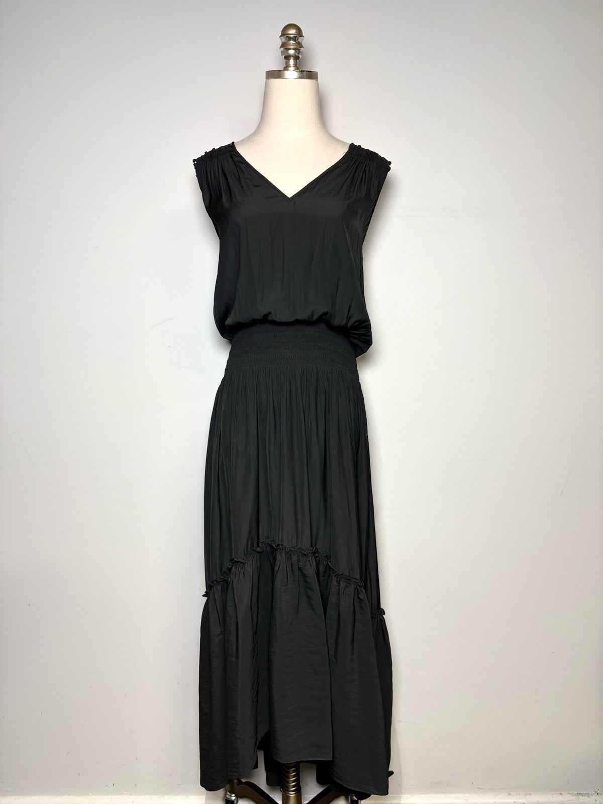 Women Size L Ramy Brook Black Solid Polyester Pre-owned Dress