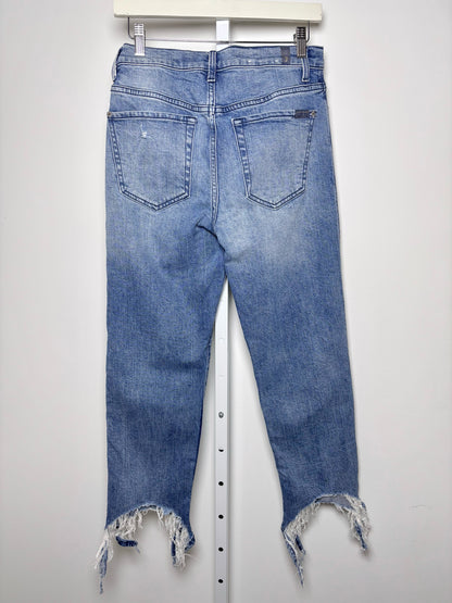 Women Size M 7 For All Mankind Light Blue Stonewashed Denim Jeans