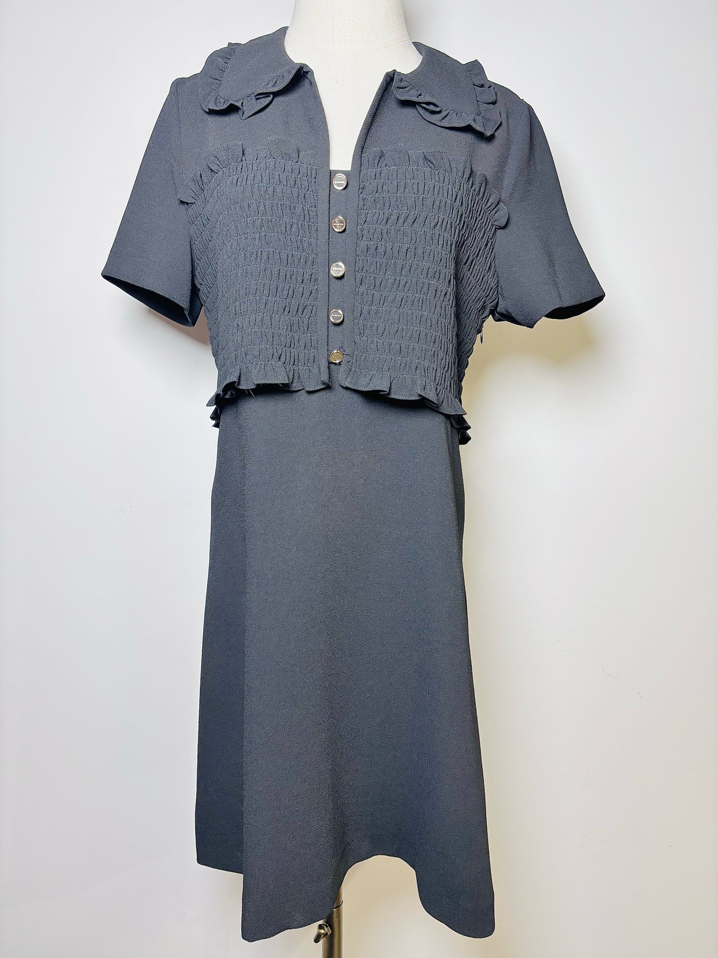 Women Size 40 Sandro Black Solid Dress