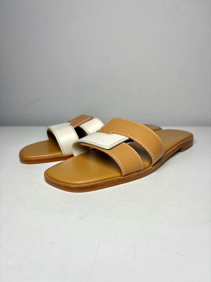 W Shoe Size 9 Tuckernuck Cognac & White Muse Leather Sandals