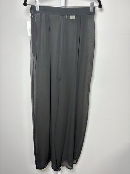 Women Size S Genny Black Wide Leg Sheer Silk Pants